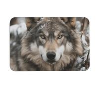 Lmage of Wolf in The Snow - Tappetino da bagno Diatomy Mud assorbe umidità e sporco, con retro in gomma antiscivolo, adatto sotto la porta, per pavimento del bagno, vasca, doccia, lavandino