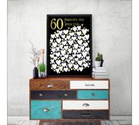 LMAIWANG Antico cartello regalo per 60° compleanno, motivo: cartello d'amore, dipinto su tela, monogramma, poster, decorazione da parete, 60x90 cm, senza cornice