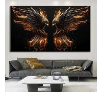LMAIWANG Fantastico dipinto su tela raffigurante una fenice, arte murale, stampe di uccelli secolari antichi, poster per soggiorno, arredamento per la casa (55x110 cm/cornice interna)