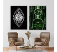 LMAIWANG Occhio Io - Campo energetico - Allineamento dei chakra con l'astrologia zodiacale, Matrix Art Yoga Risveglio a Om Poster verticale 40x60cmx2 senza cornice