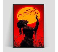 LMAIWANG Poster astratto africano vivente per articoli di arredamento per la casa, decorazione per camera da letto, immagine decorativa su tela, arte murale (80x120 cm/cornice interna)