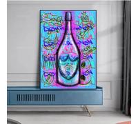 LMAIWANG Poster di moda, Champagne, Graffiti, Quadro su tela, Art Deco, Quadro da cucina, Decorazione per la stanza, cornice 30x45cm