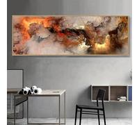 LMAIWANG Poster e stampe d'arte astratta con nuvola grigia e gialla su tela, arte moderna, immagine da parete indipendente per l'arredamento del soggiorno, cornice 50x150 cm