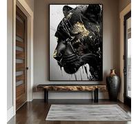 LMAIWANG Poster e stampe su tela di arte astratta con pantera nera e oro, quadri da parete, decorazioni per il soggiorno (60x90 cm/senza cornice)