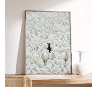 LMAIWANG Poster su tela Black Sheep, stile retrò classico Art Déco, decorazione da appendere alla parete, opera d'arte dipinta, arredamento per la casa (80x120 cm/cornice interna)