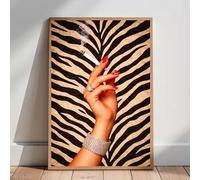 LMAIWANG Poster su tela moderno con stampa testurizzata, stile glamour e alla moda, per un arredamento elegante del soggiorno (70x100 cm/senza cornice).