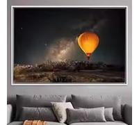 LMAIWANG Quadro su tela con mongolfiera della Cappadocia, stampa su tela con paesaggio notturno, poster per la decorazione della casa e della parete (60x80 cm/senza cornice)