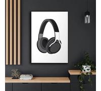 LMAIWANG Quadro su tela, dipinto su tela, con gamepad, cuffie, in bianco e nero, per la casa, divano, poster, estetica, sala giochi, camera da letto per ragazzi, decorazione (60x90 cm/senza cornice)