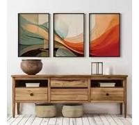 LMAIWANG Set di 3 quadri rilassanti da parete | Trittico | Set di poster eleganti per decorare la zona sopra il letto | Poster decorativi per la stanza (20x30cmx3/Senza cornice)