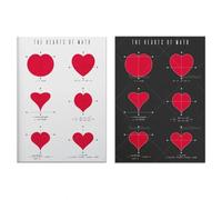 LMAIWANG Stampa di equazioni matematiche, poster del cuore matematico, stampa di matematica, poster scientifico, arte stampabile geek, decorazione per aule 80x120cmx2 cornice