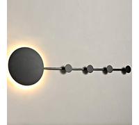 LMAMZ Lampade da Parete Stile Antico per Illuminazione, Lampade da Muro Interno Led con Appendiabito, Applique da Parete Metallo Nero et Bianco, Lampade da Letto a Muro, per Bagno Soggiorno,Nero