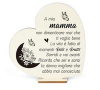 LmashRbaiw Idee Regalo Mamma Natale Compleanno Regalo Festa della Mamma da Parte di Figlia e Figlio Ornamenti in Legno Regali per Compleanno