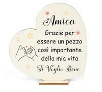 LmashRbaiw Regalo Amica Compleanno Speciale Uomo Donna Ornamenti in Legno Regalo per Migliore Amica Collega Sorella Fratello Cognata Adolescenti Compleanno Natale