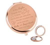 LmashRbaiw Regalo Figlia,Figlia Nipote doni Ispiratori Specchio Compatto,Regalo Figlia Nipote Compleanno,Regalo 18 Anni Ragazza,Regalo di Mamma Papà Figlia,Regali di Laurea di Natale