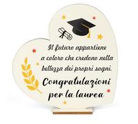 LmashRbaiw Regalo Laurea Donna Regali per La Gadget Laurea Dottoressa Bomboniere Scuole Medie Primarie e università Ornamenti in Legno Regalo per Figlia Figlio Amiche Sorelle Nipoti Nipote