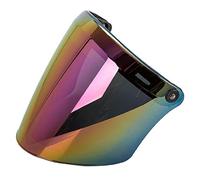 LMBN Visiera del casco, Casco moto universale a 3 bottoni a pressione, casco jet, mezzo viso, parabrezza, lenti di ricambio(Clorful Shield)