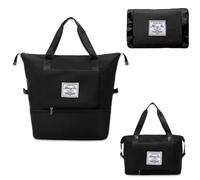 LMCHTTY Borse da viaggio pieghevoli per la notte, per il weekender, per nuotare e palestra, pieghevole, impermeabile, di grande capacità, borsa da viaggio per donne e uomini, nero, 1PC, Moderno