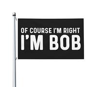 lmente ho ragione, sono Bob, bandiera per la stanza dei ragazzi, doppia faccia, fantastiche bandiere da parete per casa, 9,1 x 1,5 m, ovviamente ho ragione, sono Bob, arazzo per l'aula