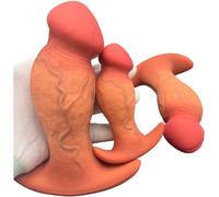 Lmgoc Dildo di ghiande in silicone, dildo realistico per pene morbido, plug anale con impugnatura ad ancora, dildo stimolato punto G, dildo anale, dildo anale, giocattolo erotico per donne e uomini