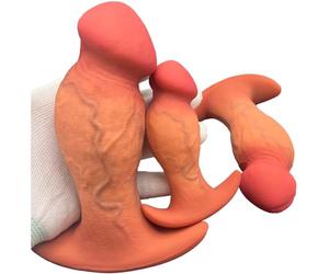 Lmgoc Dildo di ghiande in silicone, dildo realistico per pene morbido, plug anale con impugnatura ad ancora, dildo stimolato punto G, dildo anale, dildo anale, giocattolo erotico per donne e uomini