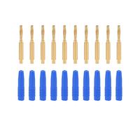 LMHHMIN 10 pz Spine a Banana Placcate in Oro Connettore Maschio da 2 mm Spine Metalliche Isolate con Alloggiamento per Apparecchiature di Test (Blu)