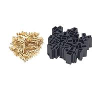 LMHHMIN 10 Set Kit connettori relè Supporto custodia a 5 pin Presa 12V 30A 40A con terminale 30pc 10mm 20pc 6.3mm per auto camion veicolo