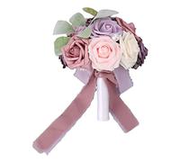 LMHHMIN Bouquet da sposa Fiori dai colori vivaci, romantici fiori fatti a mano, eleganti, per feste, uffici, negozi, giardini (Stile nuziale 26x20 cm/10,23x7,87 pollici B)