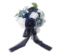 LMHHMIN Bouquet da sposa Fiori dai colori vivaci, romantici fiori fatti a mano, eleganti, per feste, uffici, negozi, giardini (Stile sposa 26x20 cm/10,23x7,87 pollici Stile D)