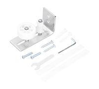 LMHHMIN Guida per pavimento per porta della stalla Kit guida per rulli per pavimento in acciaio al carbonio cromato Accessorio hardware Argento