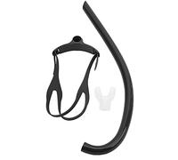 LMHHMIN Snorkel frontale da nuoto boccaglio in silicone, accessorio per l'allenamento di nuoto e la respirazione. (Nero)
