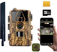 LMHOME 4G Profi-Wildkamera 60MP 8K con scheda di memoria da 32 GB e SIM Card 4G, Top rilevamento del movimento, flash invisibile per visione notturna, trasmissione tramite app fototrappola
