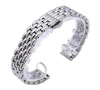 LMINGZE Cinturini for Orologi in Acciaio Inossidabile da 10, 12, 14 e 16 mm con Fibbia a Farfalla, Cinturino for Orologio in Metallo di Ricambio for Il Polso(Silver,14mm)