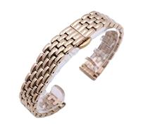 LMINGZE Cinturini for Orologi in Acciaio Inossidabile da 10, 12, 14 e 16 mm con Fibbia a Farfalla, Cinturino for Orologio in Metallo di Ricambio for Il Polso(Rose Gold,10mm)