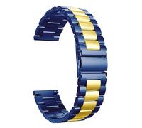 LMINGZE Cinturini for Orologi in Acciaio Inossidabile da 20 mm e 22 mm, Cinturino for Orologio in Metallo a sgancio rapido con Fibbia a Farfalla, Braccialetto Universale(Blue Gold,22mm)