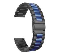 LMINGZE Cinturini for Orologi in Acciaio Inossidabile da 20 mm e 22 mm, Cinturino for Orologio in Metallo a sgancio rapido con Fibbia a Farfalla, Braccialetto Universale(Black Blue,22mm)