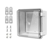 LMioEtool Scatola di giunzione in plastica ABS antipolvere impermeabile IP65 con guscio incernierato universale grigio per progetti elettrici, con copertura trasparente in policarbonato 150 x 150 x 90