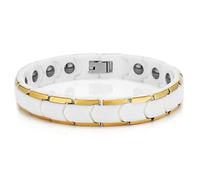 LMJNL Bracciale da Polso Magnetico Bracciale da Uomo in Acciaio Inossidabile Bracciale in Ceramica Nera Bracciale da Donna in germanio Unisex per Regalo da Uomo