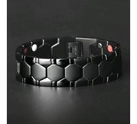 LMJNL Bracciale in Metallo Dorato Bracciale Magnetico da Uomo in Acciaio Inossidabile Bracciale da Donna Bracciale Largo di Lusso Bracciale Famale Regalo con Catena a Mano