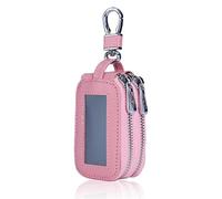 LMJYU Portachiavi con doppia cerniera da donna, multifunzione, con ciondolo a nastro, grande capacità, telecomando, borsa con portachiavi per auto