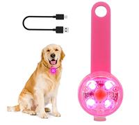 LMLMD Luce Collare Cane a LED, Collare Luminoso per Cani Ricaricabile USB, Luci per Cani di Sicurezza Impermeabili con Marchio in Silicone Elasticizzato che si Attacca al Collare, Rosa