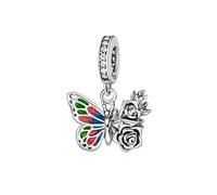 LMLMECREA Ciondoli in argento sterling 925, perle per bracciale e collana da donna, perle europee compatibili con Pandora, Argento sterling, Zirconia cubica