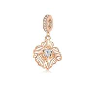 LMLMECREA Ciondoli in argento sterling 925, perle per bracciale e collana da donna, perle europee compatibili con Pandora, Argento sterling, Zirconia cubica