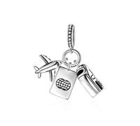 LMLMECREA Ciondoli in argento sterling 925, perle per bracciale e collana da donna, perle europee compatibili con Pandora, Argento sterling, Zirconia cubica