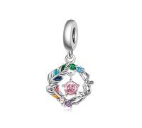 LMLMECREA Ciondoli in argento sterling 925, perle per bracciale e collana da donna, perle europee compatibili con Pandora, Argento sterling, Zirconia cubica
