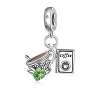 LMLMECREA Ciondoli in argento sterling 925, perle per bracciale e collana da donna, perle europee compatibili con Pandora, Argento sterling, Zirconia cubica