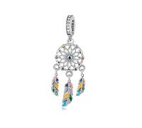 LMLMECREA Ciondoli in argento sterling 925, perle per bracciale e collana da donna, perle europee compatibili con Pandora, Argento sterling, Zirconia cubica