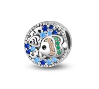 LMLMECREA Ciondoli in argento sterling 925, perle per bracciale e collana da donna, perle europee compatibili con Pandora, Argento sterling, Zirconia cubica