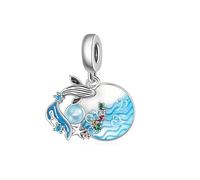 LMLMECREA Ciondoli in argento sterling 925, perle per bracciale e collana da donna, perle europee compatibili con Pandora, Argento sterling, Zirconia cubica