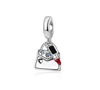 LMLMECREA Ciondoli in argento sterling 925, perle per bracciale e collana da donna, perle europee compatibili con Pandora, Argento sterling, Zirconia cubica