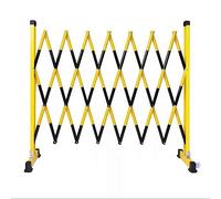 LMMIAOZ Barriera Metallica espandibile - Barriera di Sicurezza Mobile, Recinzione Stradale Retrattile con rotelle per Cantieri all'aperto, Garage e Uso Stradale, 1,2x5 m, Nero